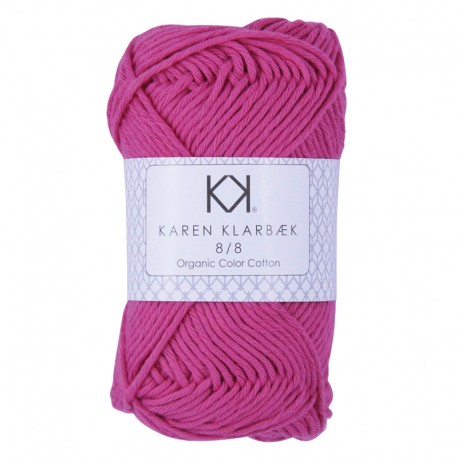 8/8 Hot Pink - KK Organic Color Cotton økologisk bomuldsgarn fra Karen Klarbæk