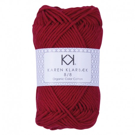 8/8 Dark Christmas Red - KK Organic Color Cotton økologisk bomuldsgarn fra Karen Klarbæk