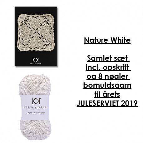 Nature White - Samlet sæt incl. opskrift og 8 nøgler bomuldsgarn