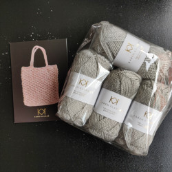 4 nøgler Recycled Bottle Yarn - Dark Grey + opskrift på hæklet net i Recycled Bottle Yarn