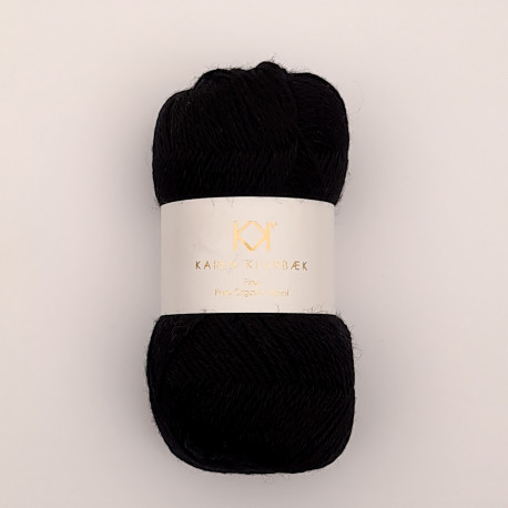 Black - KK Fine Pure Organic Wool - økologisk uldgarn fra Karen Klarbæk