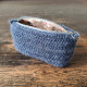 JEANS BLUE/BLÅ SKYGGE: Håndlavet kosmetikpung med blomstret foer - 09