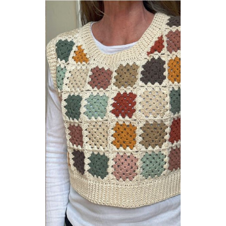 Vest hæklet i Granny Squares - e-opskrift