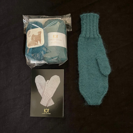 Petrol - VANTEKIT - incl. garn og opskrift på strikkede vanter