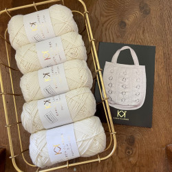 8/4: NATURE WHITE Kit til net - 2. sortering + Opskrift på Hæklet 50'er net