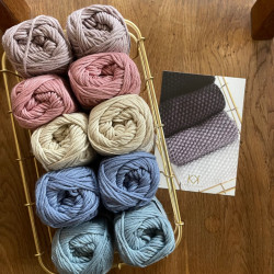 8/8: Kit til klude (KK 2. sortering) 10 nøgler + opskrift på Perlestrikket klud