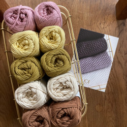 8/8: Kit til klude (KK 2. sortering) 10 nøgler + opskrift på Perlestrikket klud