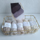 Kit med 5 nøgler 8/8 KK Organic Color Cotton + Guldkurv + Opskrift på perlestrikket klud