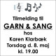 GARN & SANG hos Karen Klarbæk - Torsdag d. 8. maj 2025