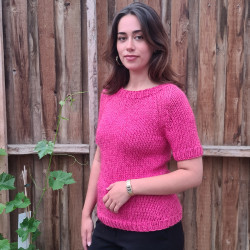 Bluse "SUMMER HAZE" - Strikket i bomuld og mohair - e-opskrift