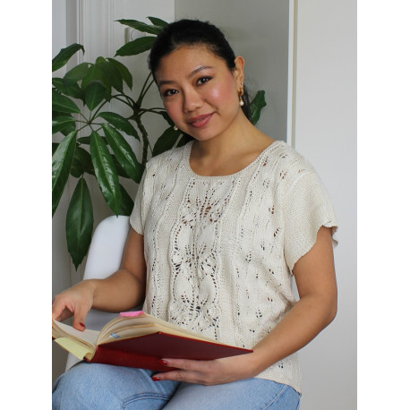 771C Blomster og blade - Silkesommerbluse - e-opskrift