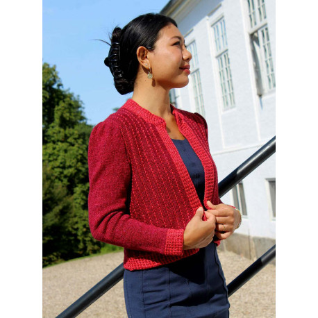 13-72 Perler på snor - kort Cardigan i box-facon - e-opskrift