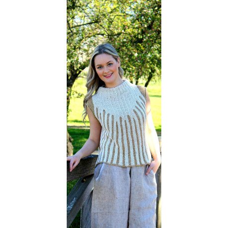 19-18A - Sporenstregs kort vest i Linea hør - e-opskrift