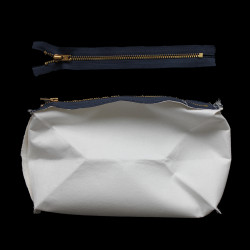 MARINEBLÅ - Foer med lynlås, til clutch