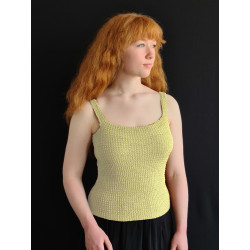 Pastel Yellow - Kit til Sommertop i rib og retriller - Garn og opskrift