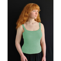 Mint Green - Kit til Sommertop i rib og retriller - Garn og opskrift