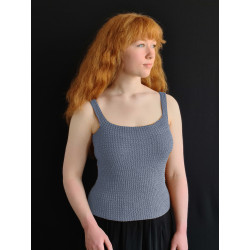 Faded Jeans Blue - Kit til Sommertop i rib og retriller - Garn og opskrift