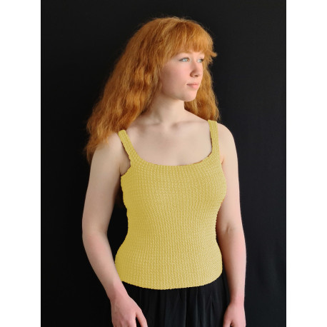 Light Yellow - Kit til Sommertop i rib og retriller - Garn og opskrift