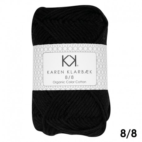 Black 8/8 - KK Organic Color Cotton økologisk bomuldsgarn fra Karen Klarbæk