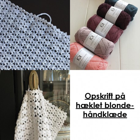 Opskrift på hæklet blondehåndklæde - 8/4