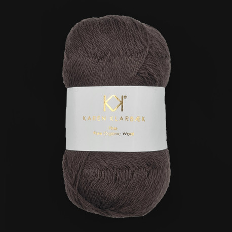 Chocolate Brown - KK Fine Pure Organic Wool - økologisk uldgarn fra Karen Klarbæk